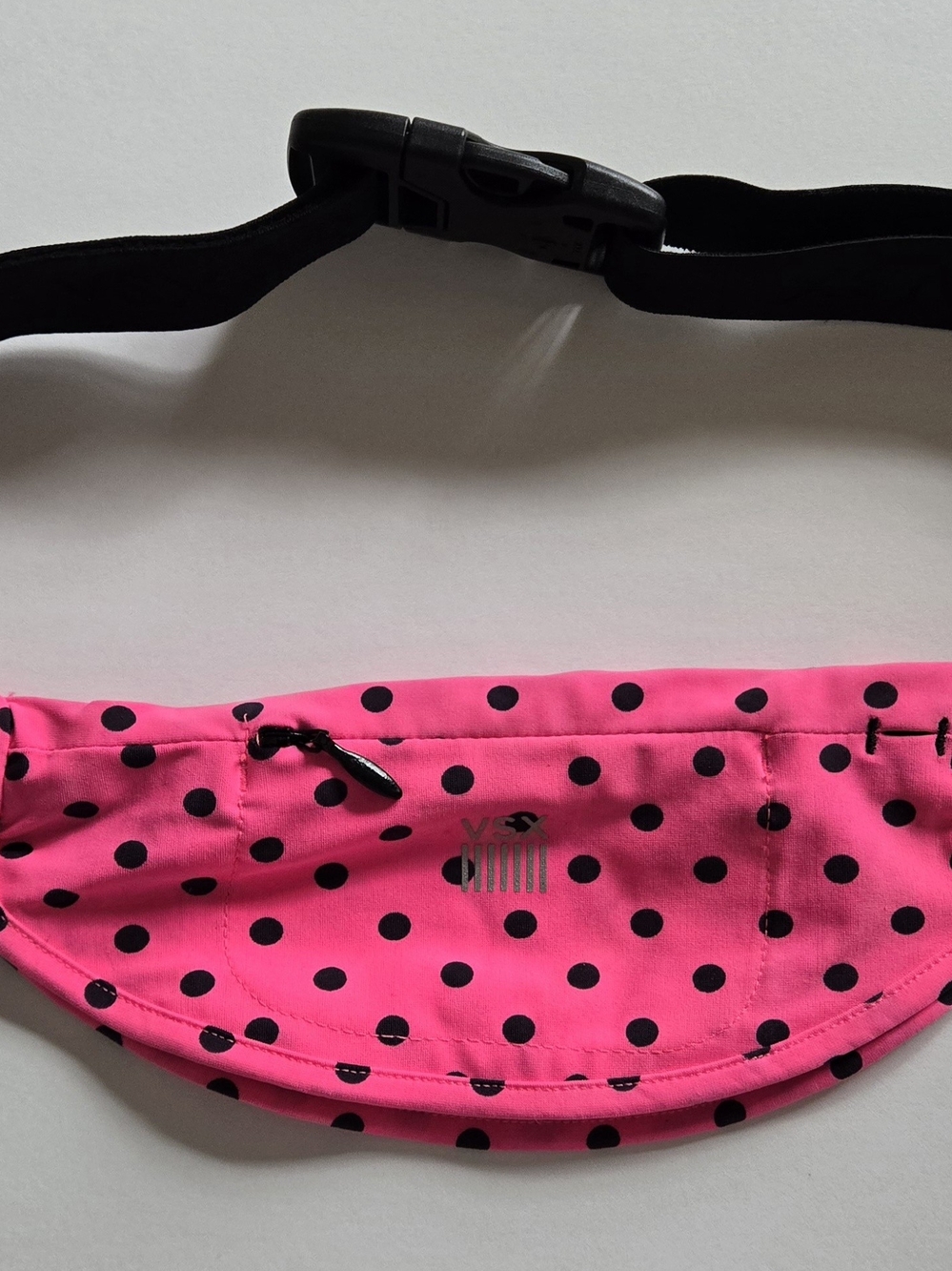 Victoria’s Secret Sport VSX Hot Pink Black Polka Dot Belt Bag Waist Fanny Pack
